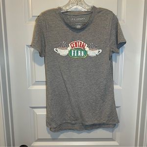 FRIENDS Grey Crew Neck Short Sleeve Central Perk Graphic Tee L